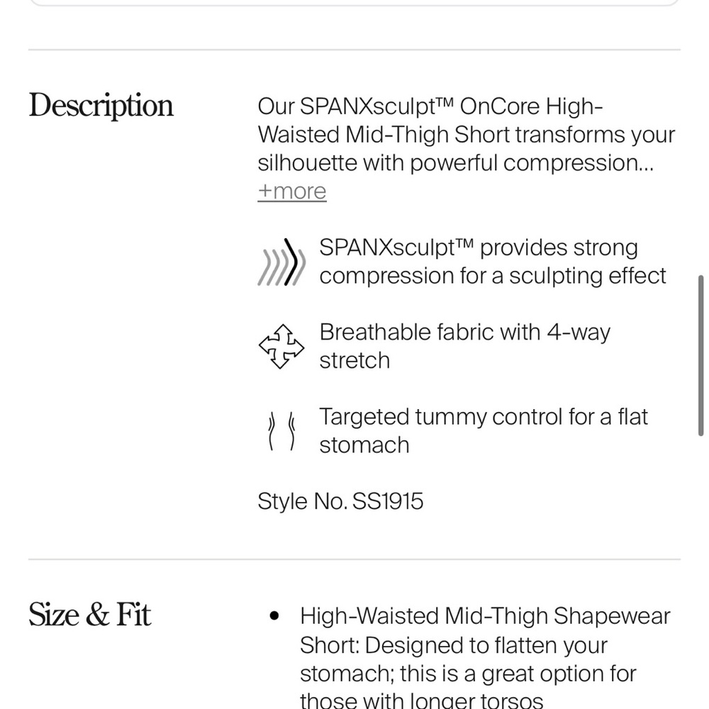 NWT SPANX high-waisted mid-thigh short (size M) - Picture 9 of 10